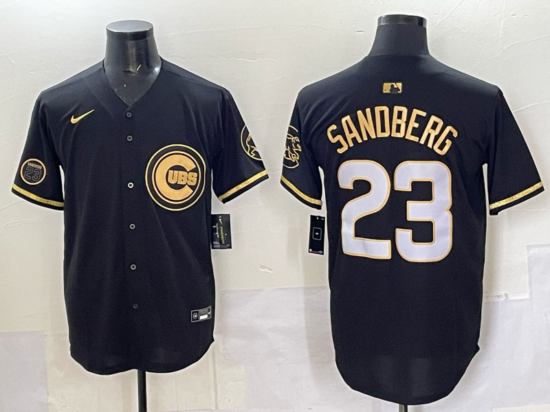 Men Chicago Cubs #23 Sandberg black Nike MLB 2025 Jersey 016->chicago cubs->MLB Jersey